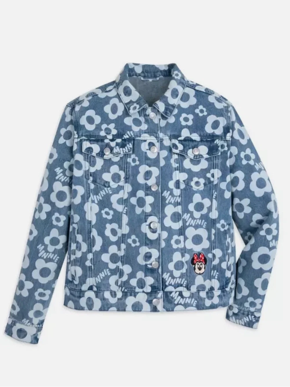 Disney Minnie Mouse Embroidered Denim Jacket | Size Medium - Picture 2 of 9